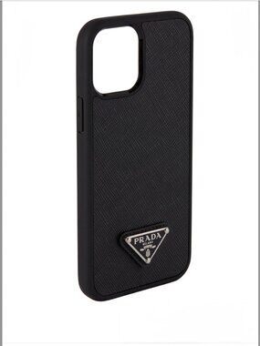 Prada Black Triangle Logo iPhone 12/12 Pro Case w/ Case and Authenticity Card